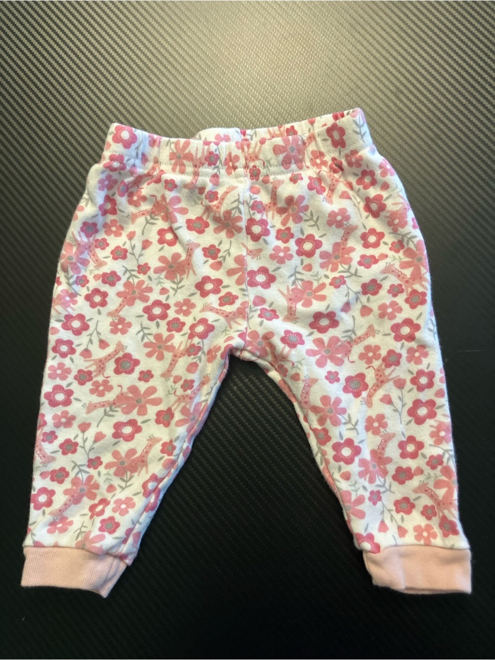 Pink Floral Print Kids Jogger Pants
